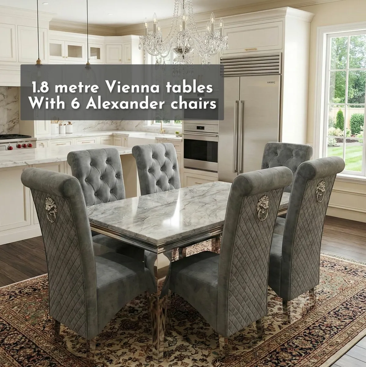Dining Table Vienna - Stylish Marble Look Set - Image 2