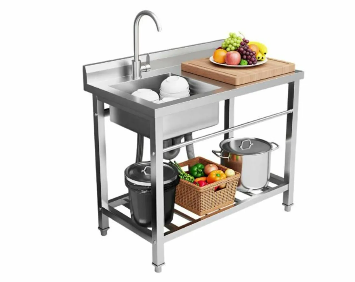 Sink with Tap and Cabinet, 80 x 55 x 84 cm - Image 3