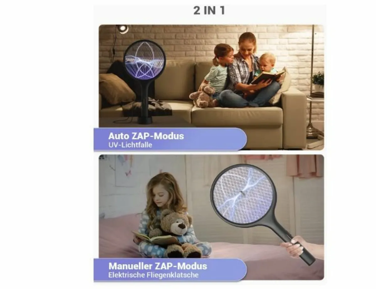 Electric Fly Swatter Extra Strong 4000 V 2-in-1 - Image 3