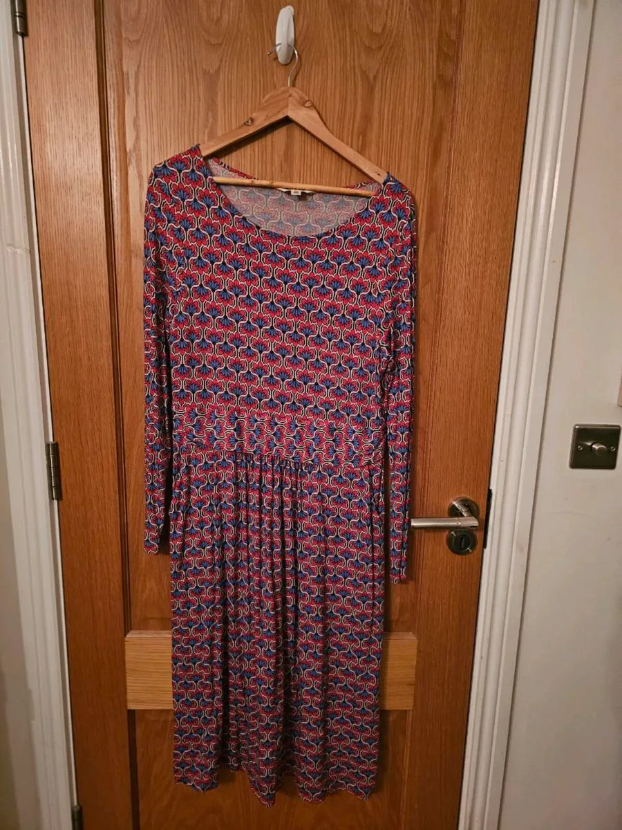 BODEN Abigail Jersey Dress, Hot Pepper.16L - Image 1