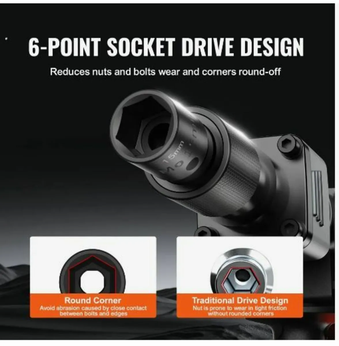 3/8" Drive Impact Socket Set, 15 Piece - Image 2