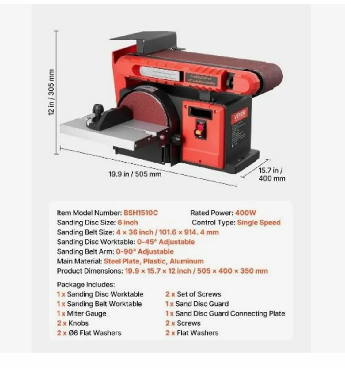 152.4mm Disc Sander & 101.6mm x 914.4mm - Image 2