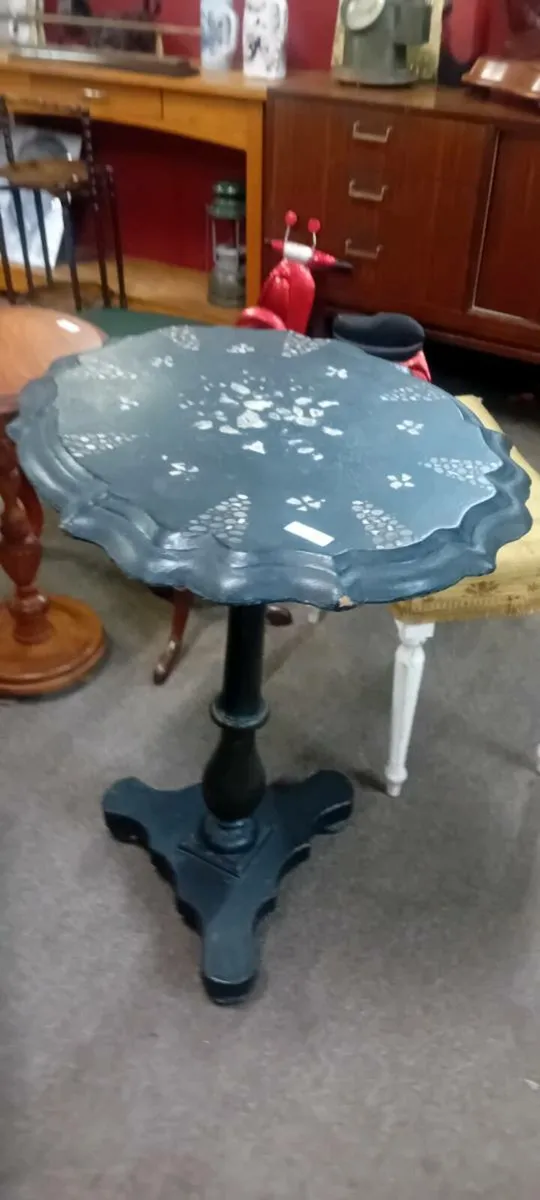 Victorian Papier Mache Tilt Top Side Table - Image 1