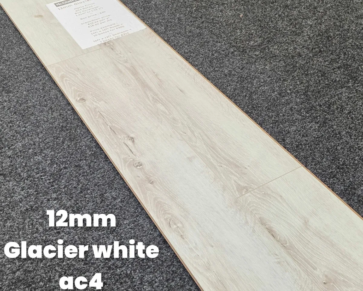 12mm laminated click flooring - Glacier white - Image 2