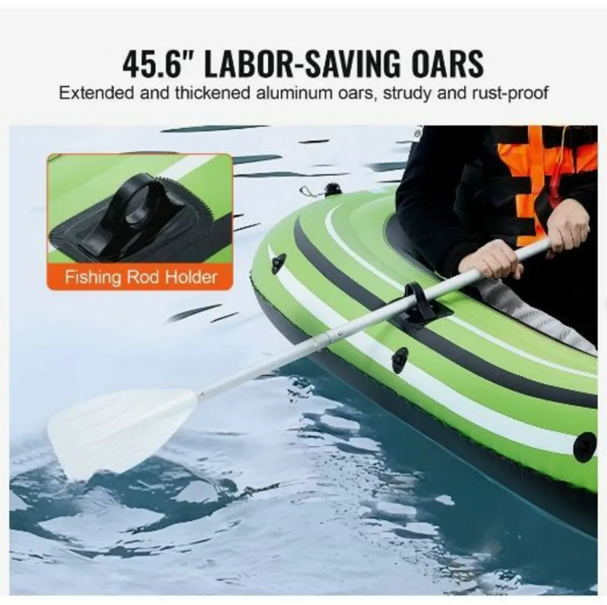 Inflatable Boat, 2-Person Inflatable Fishing Boat - Image 4
