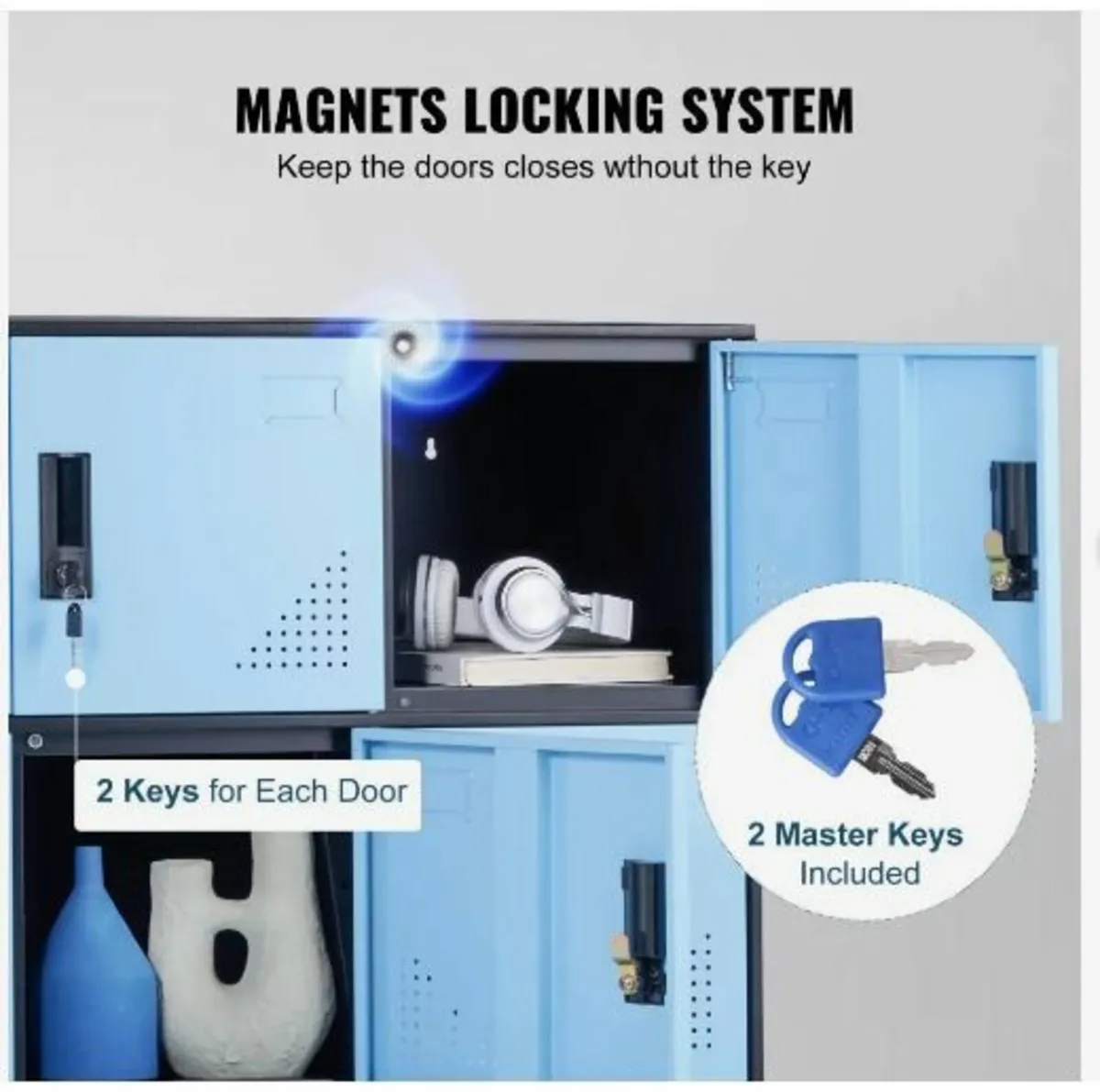 Metal Locker for Employees, 9 Doors Storage - Image 2