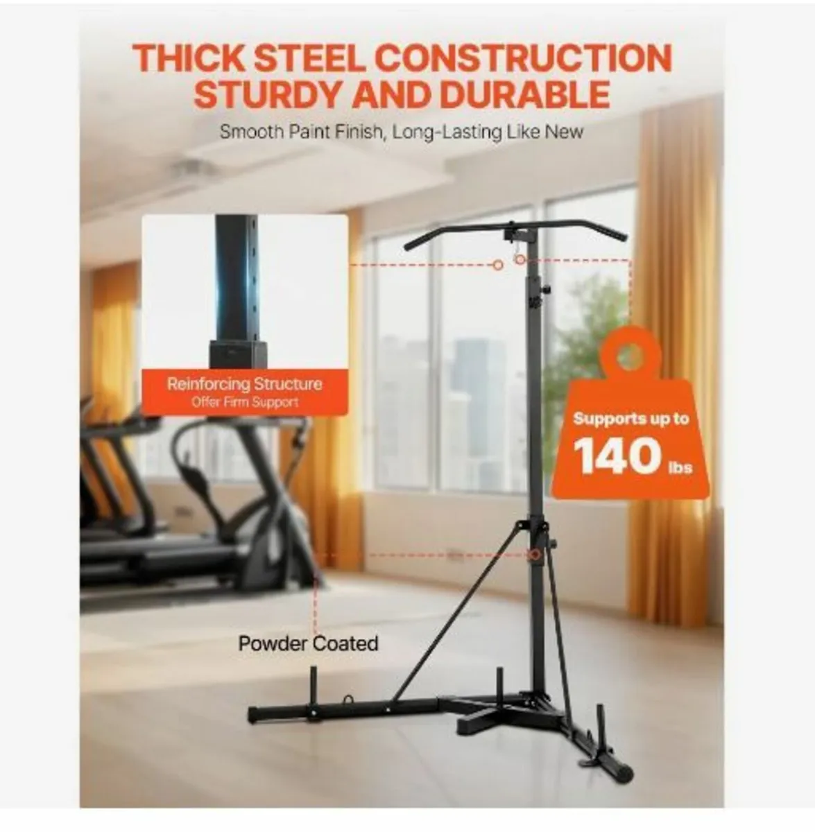 2 in 1 Punching Bag Stand, Steel Heavy Duty - Image 2