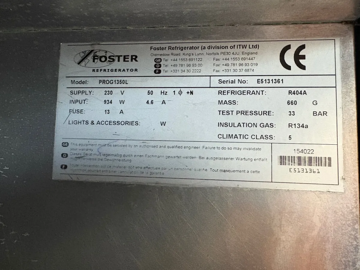 Foster Commerical Fridge/Freezer - Image 2