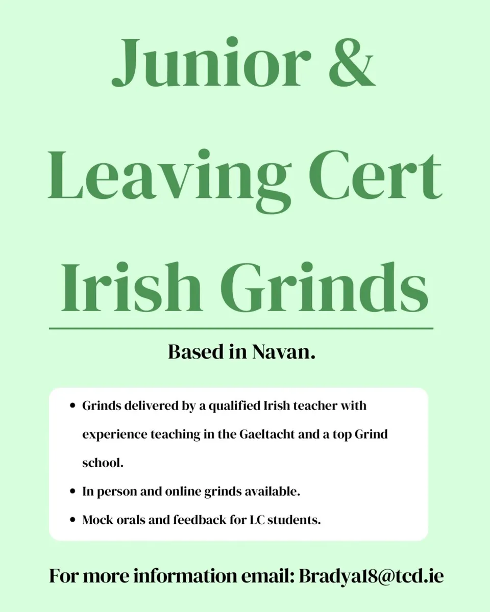Irish grinds in Navan and surrounding areas.