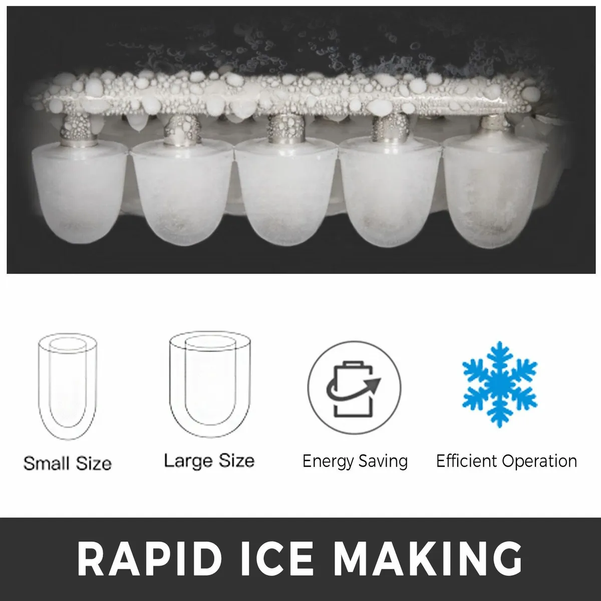 Fast Automatic Ice Maker Machine 2.2L Tank 26lbs - Image 2