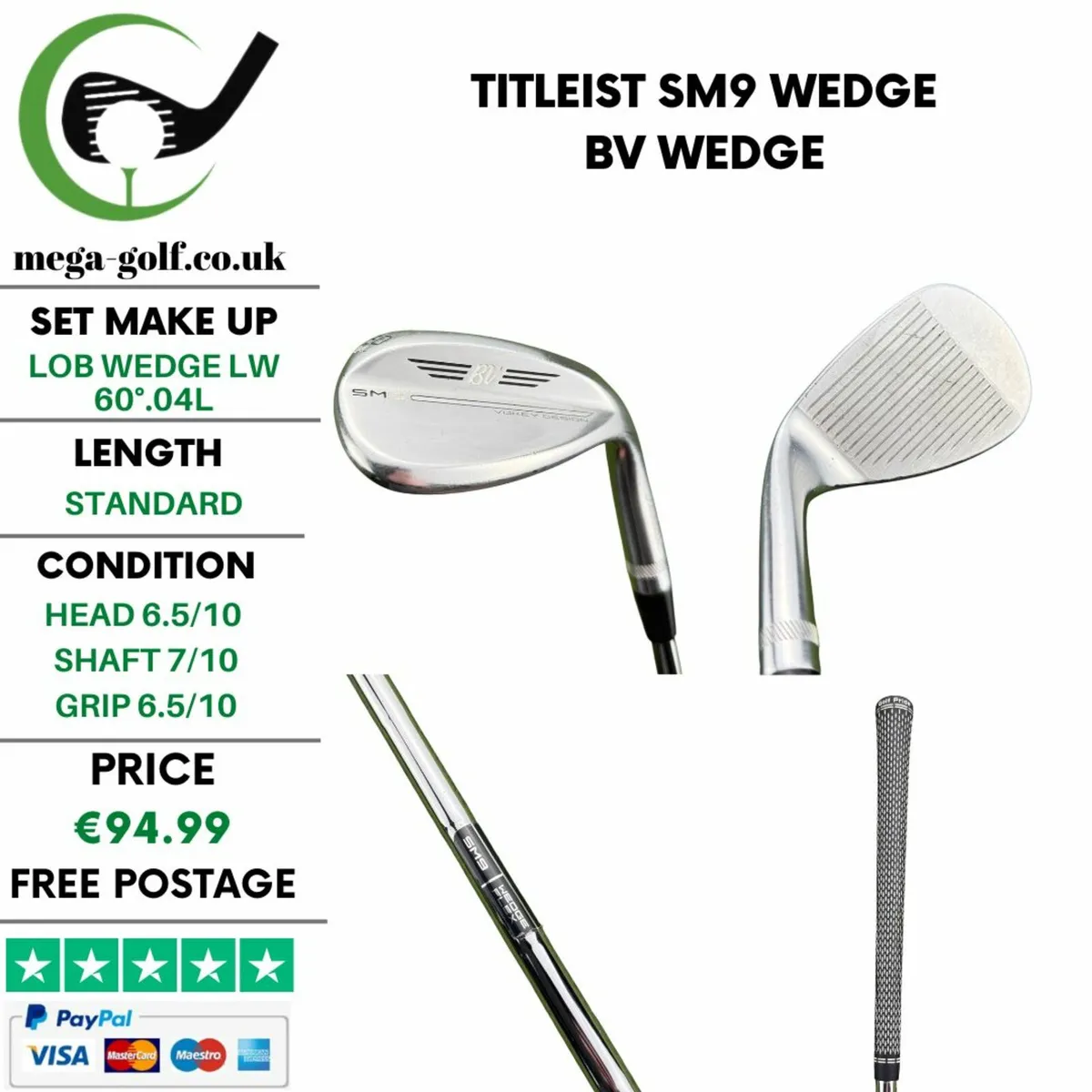 Titleist SM9 Wedge Lw 60°.04L / Bv Wedge - Image 1