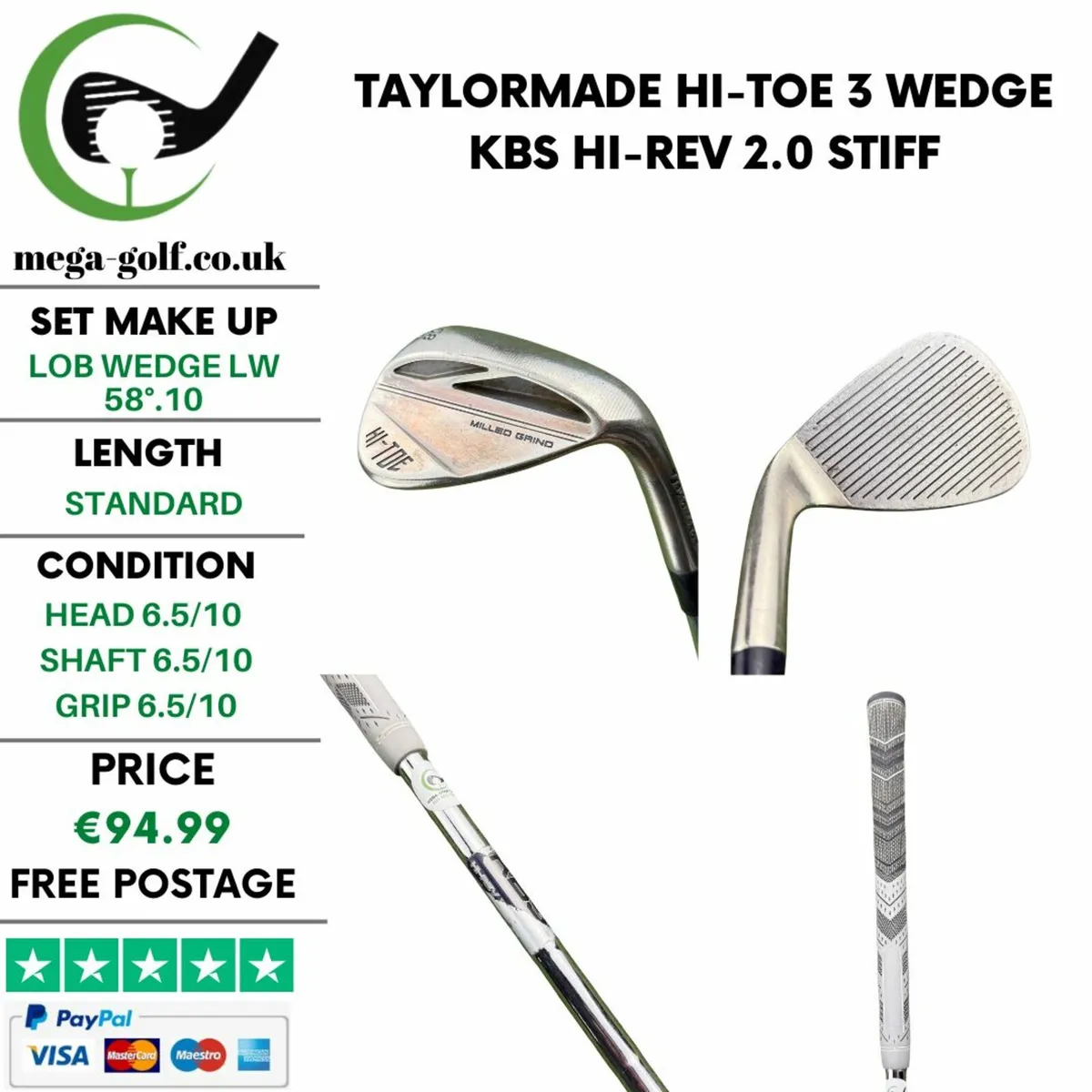 Taylormade Hi-Toe 3 Wedge Lw 58°.10 / Stiff - Image 1