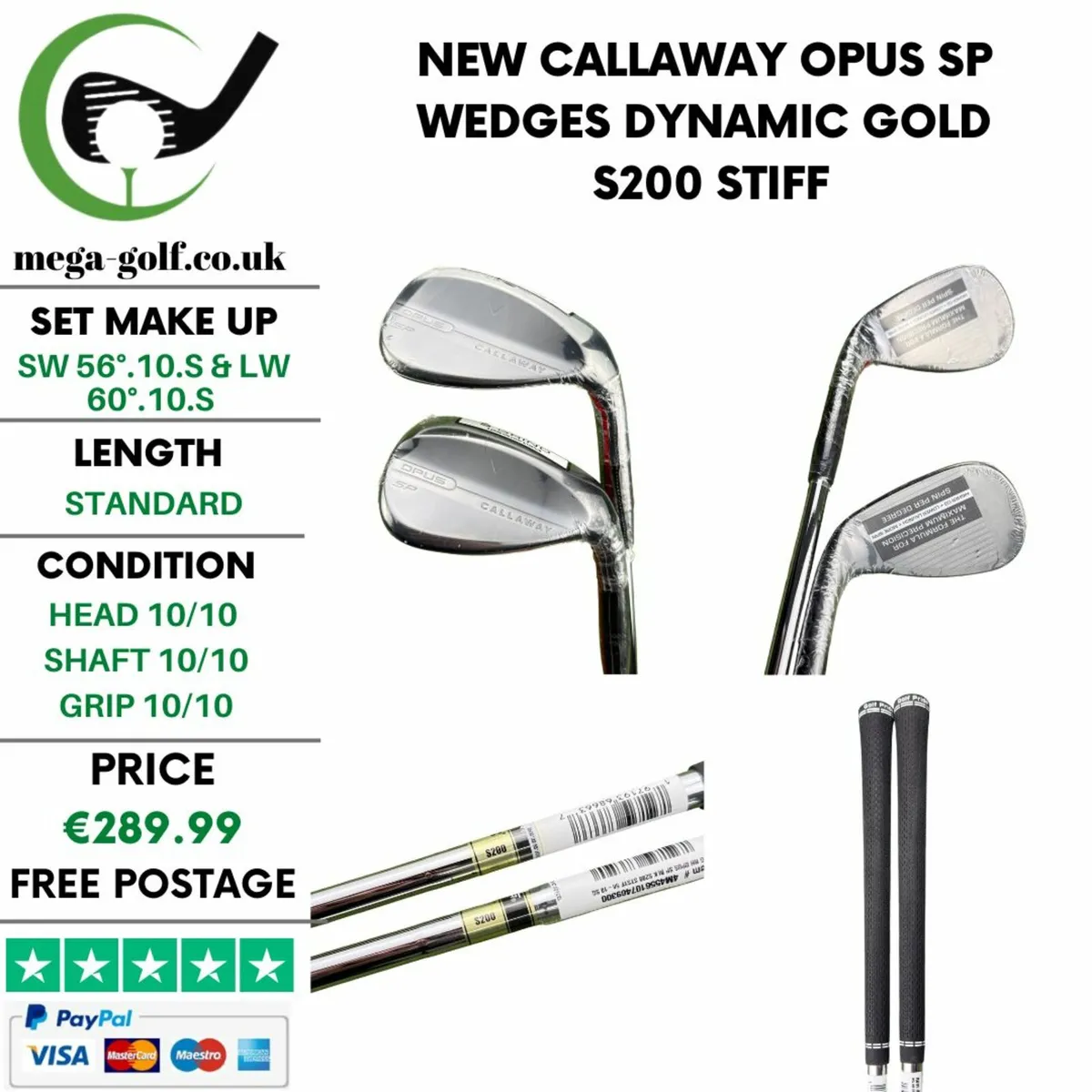 New Callaway Opus SP Wedges Sw 56° & Lw 60° /Stiff - Image 1