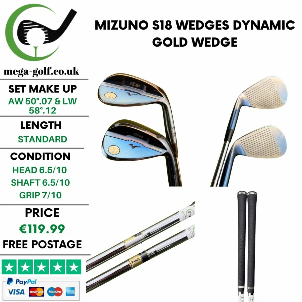 Mizuno S18 Wedges Aw 50°.07 & Lw 58°.12 / Wedge - Image 1
