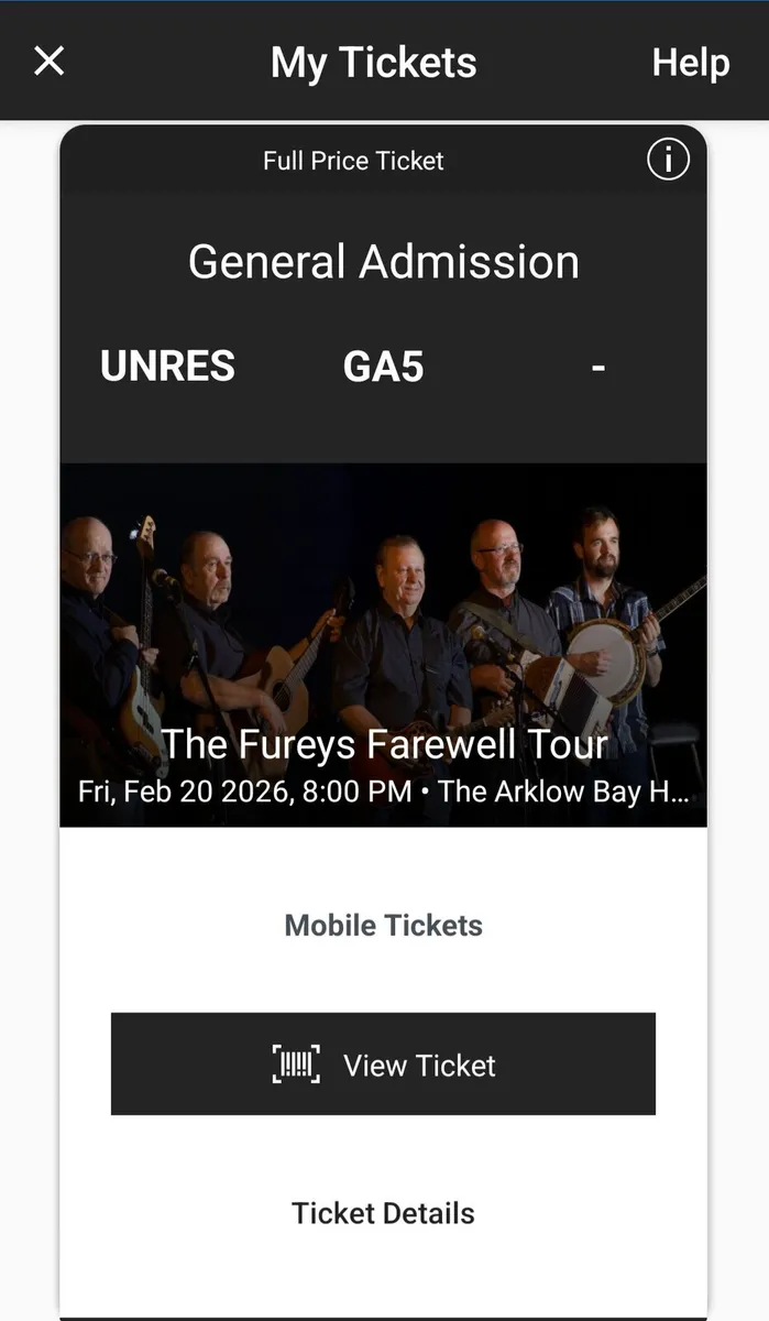 Fureys Final Farewell - Arklow Bay Hotel Tickets - Image 2