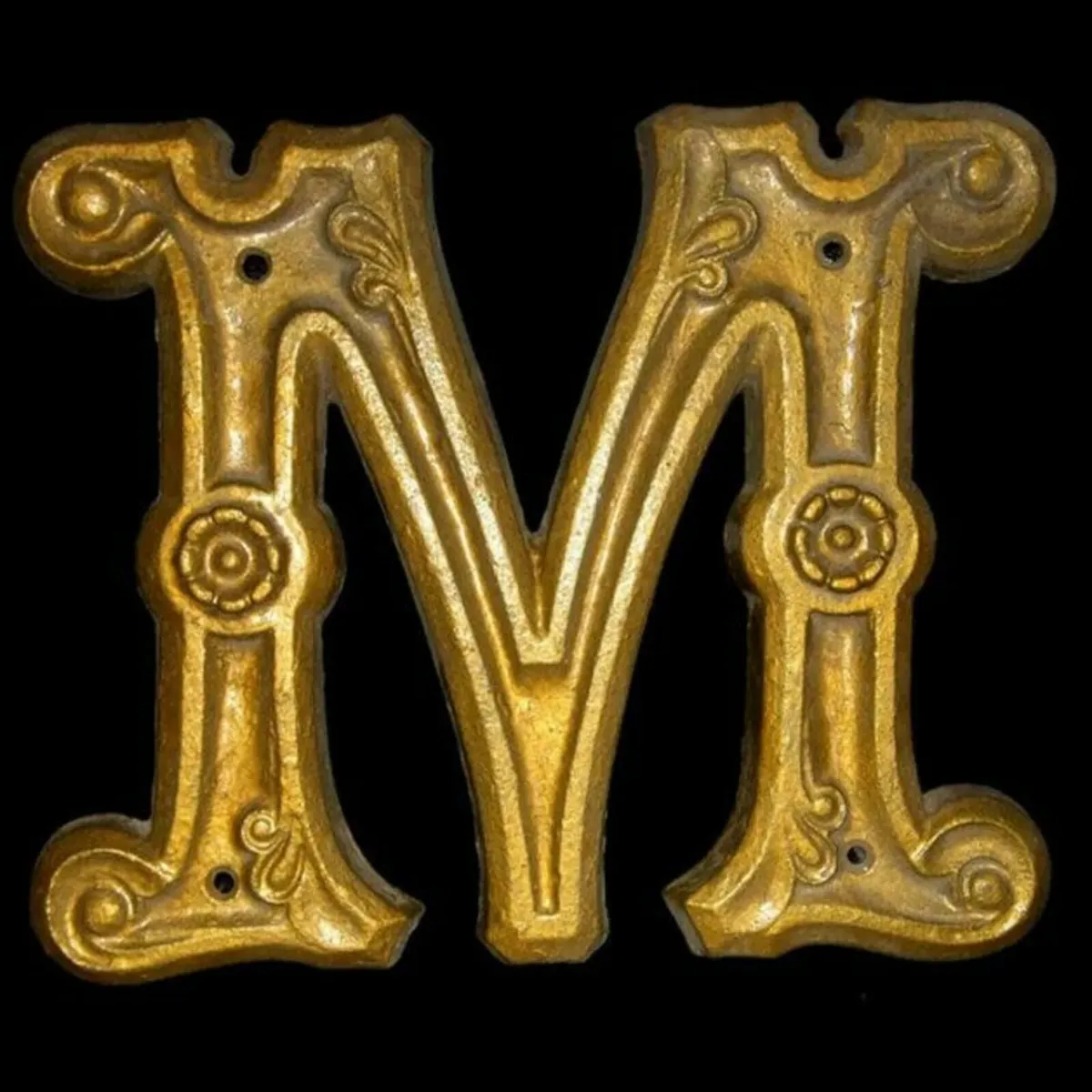 Large Vintage Cast Iron Letter 'M' - Image 1