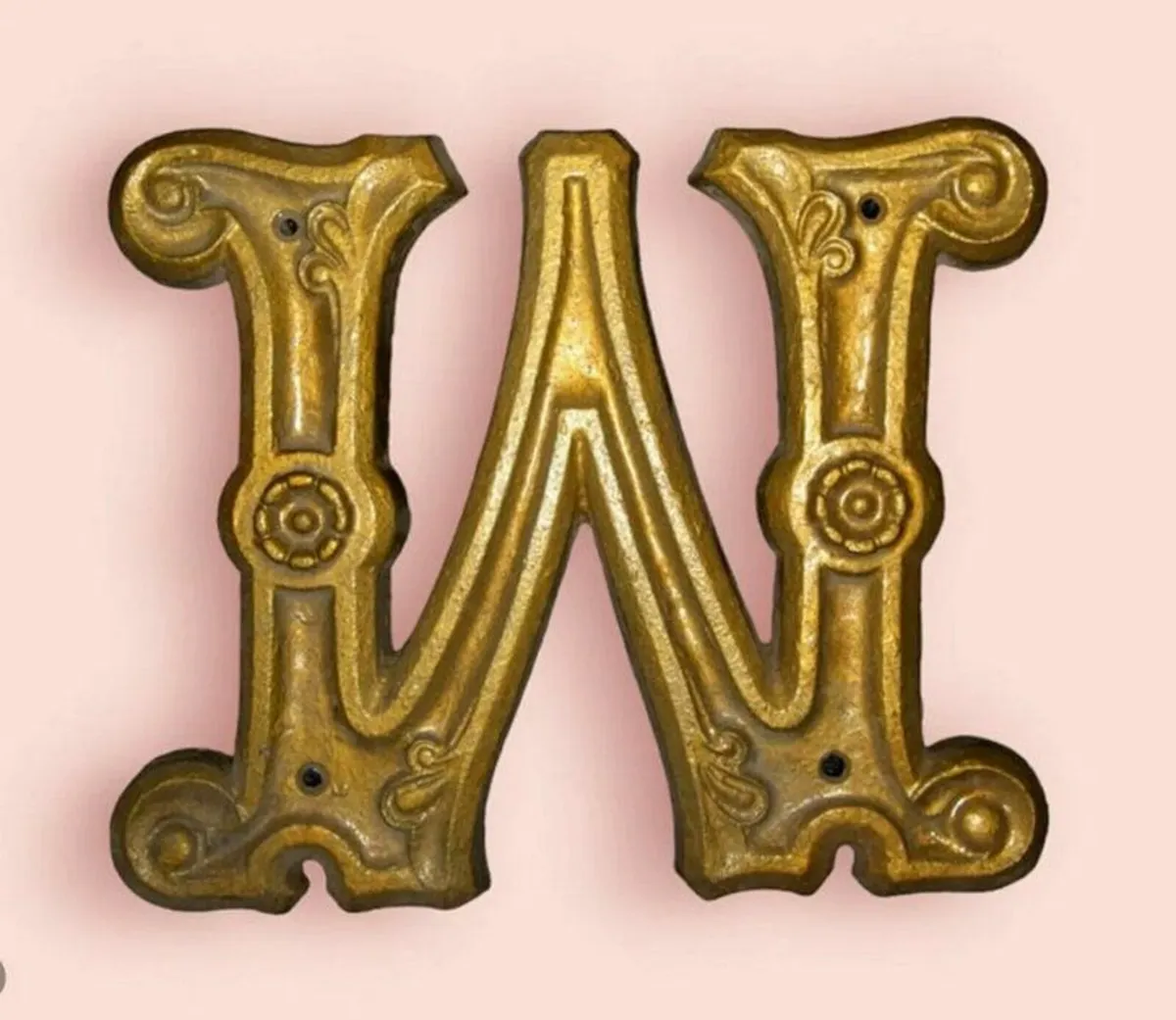 Large Vintage Cast Iron Letter 'M' - Image 3