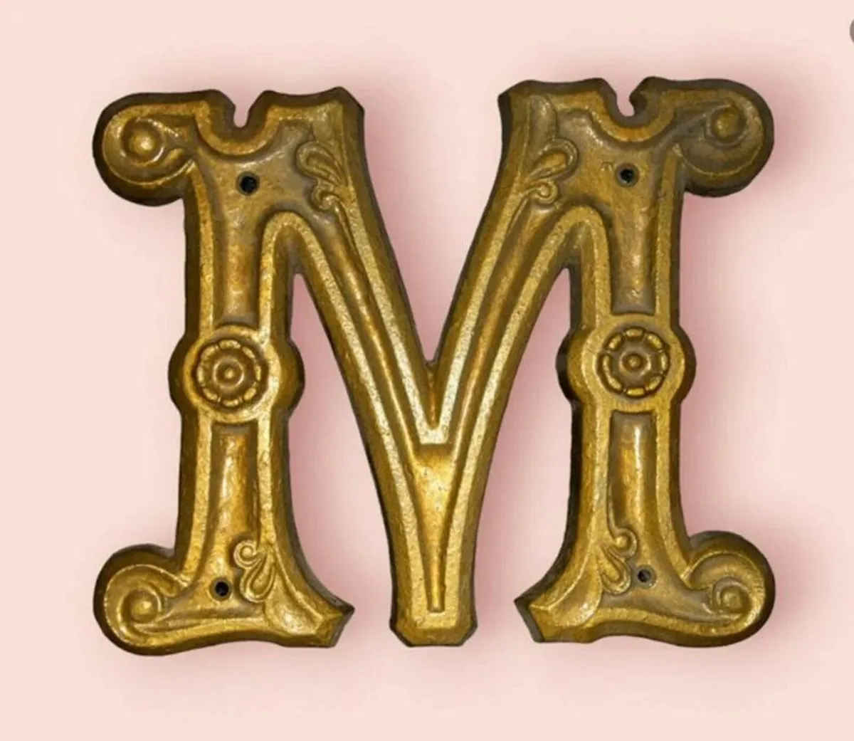 Large Vintage Cast Iron Letter 'M' - Image 4