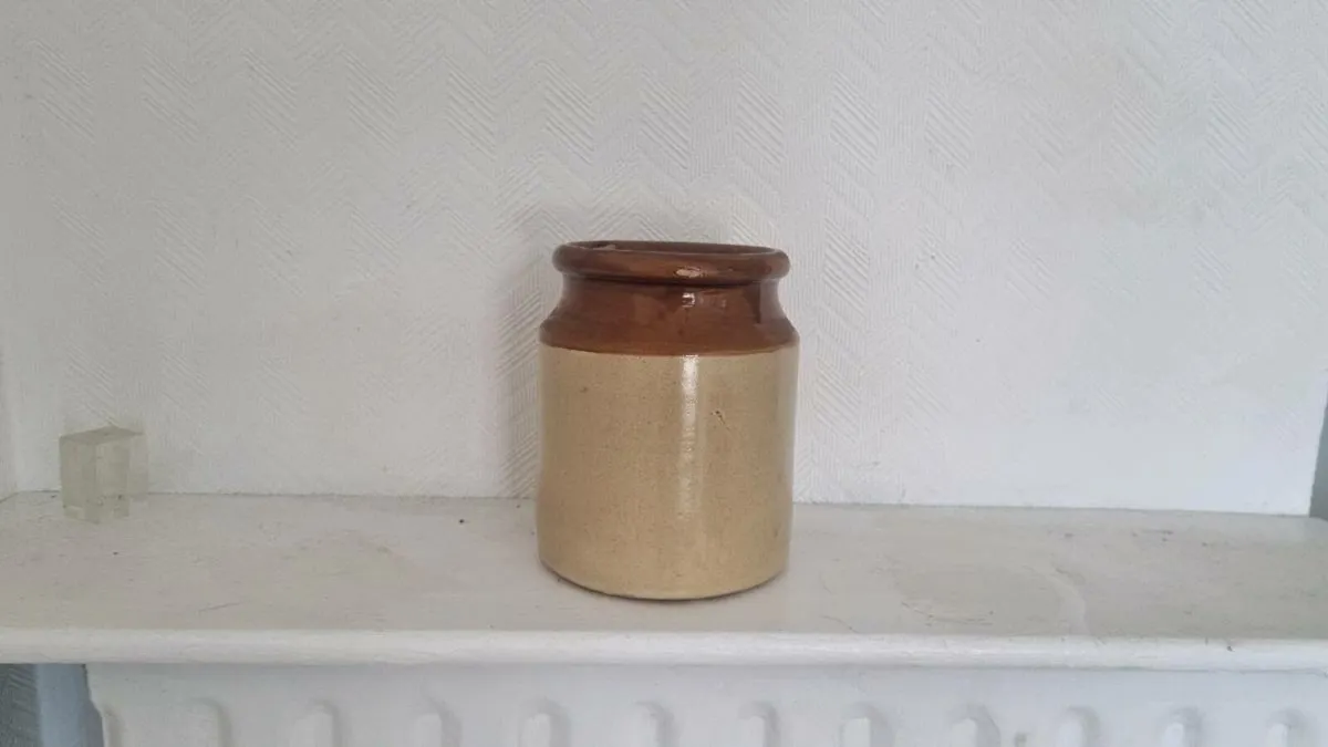 Vintage Glazed Jar - Image 1