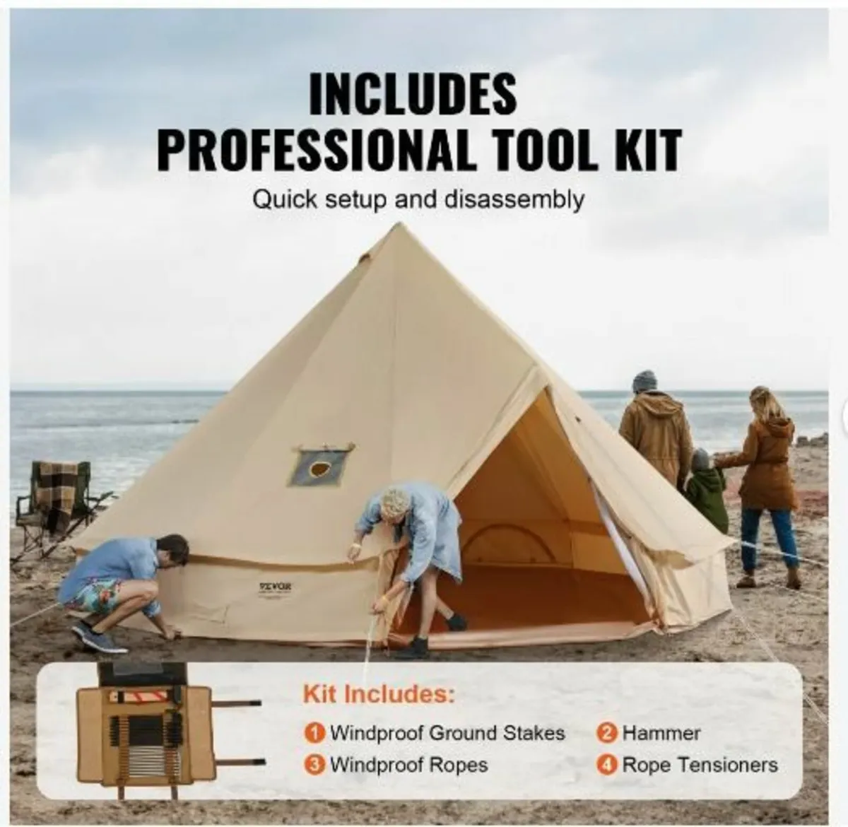 Canvas Bell Tent, 4 Seasons 6 m/19.68 ft - Image 4