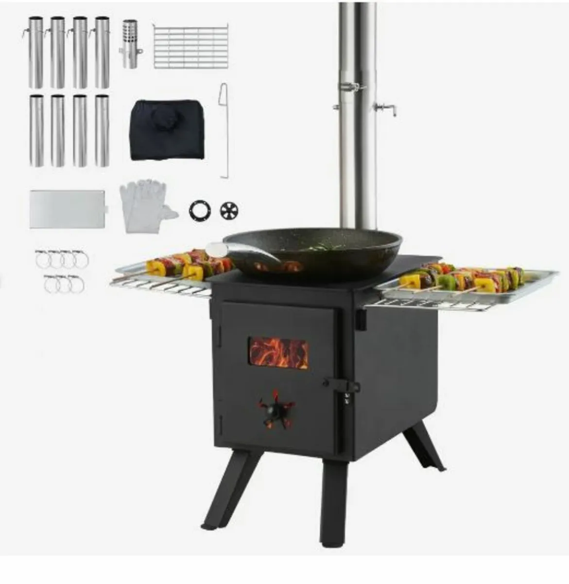 Wood Stove, 218.4 cm, Alloy Steel - Image 3