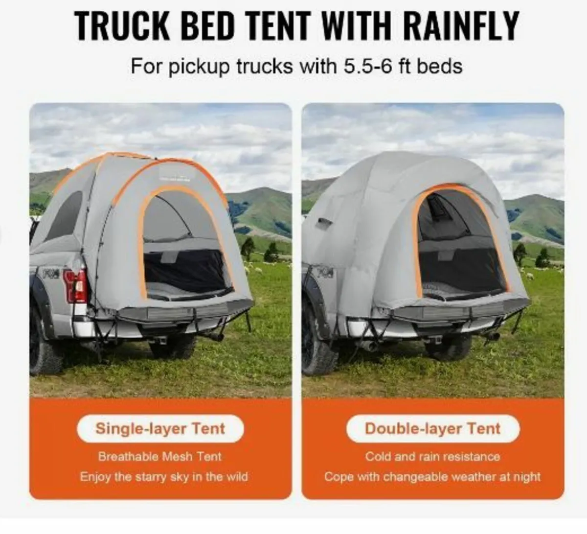 Truck Bed Tent, 5.5'-6' Pickup Truck Tent - Image 2