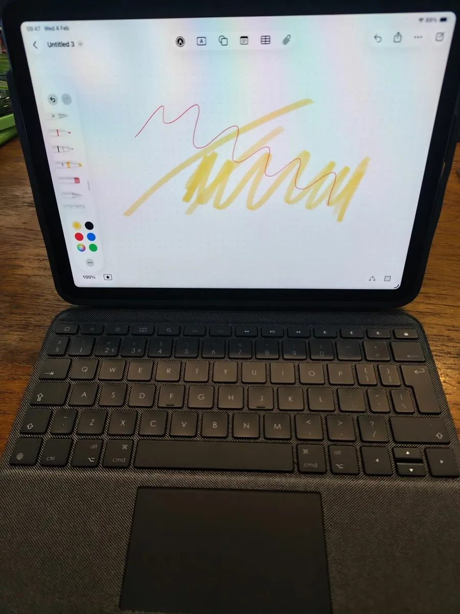 iPad Air 64GB 4th Gen with Type Cover and Pencil - Image 1