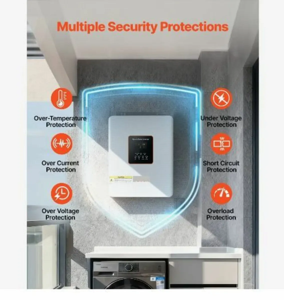 3000W Hybrid Solar Inverter, 24V DC to 230V - Image 4
