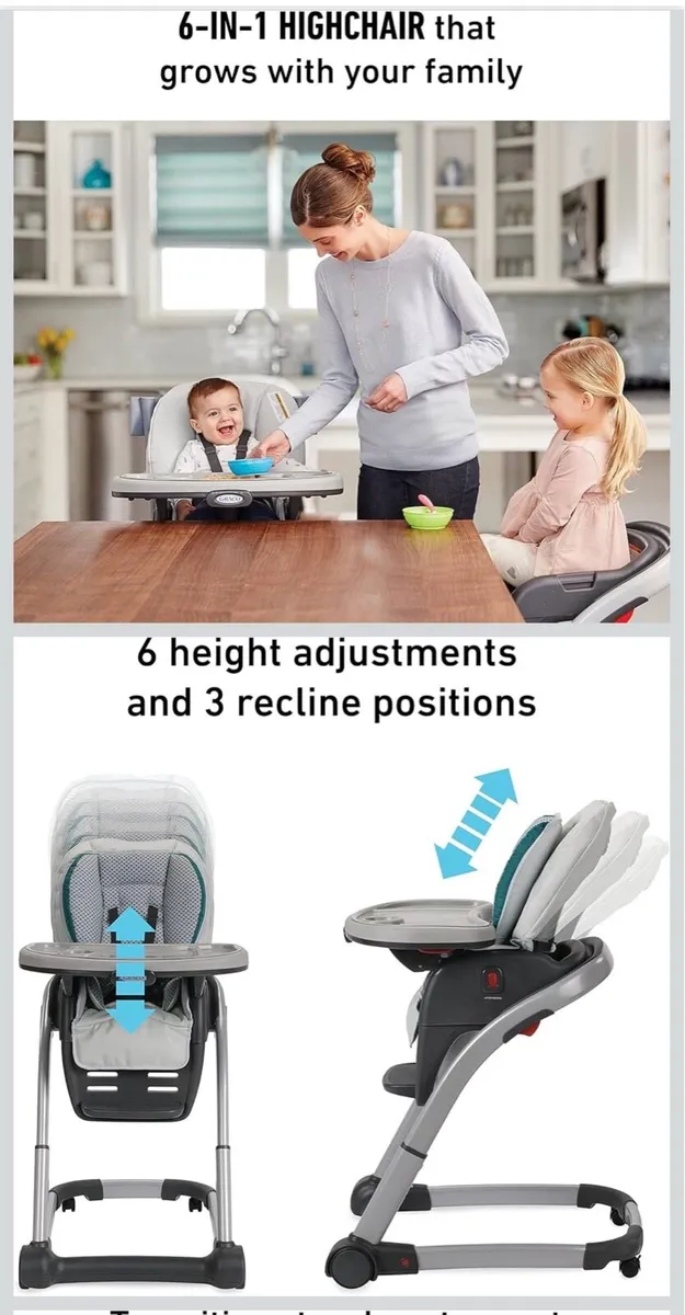 Graco 6-in-1 Highchair on wheels - Image 1