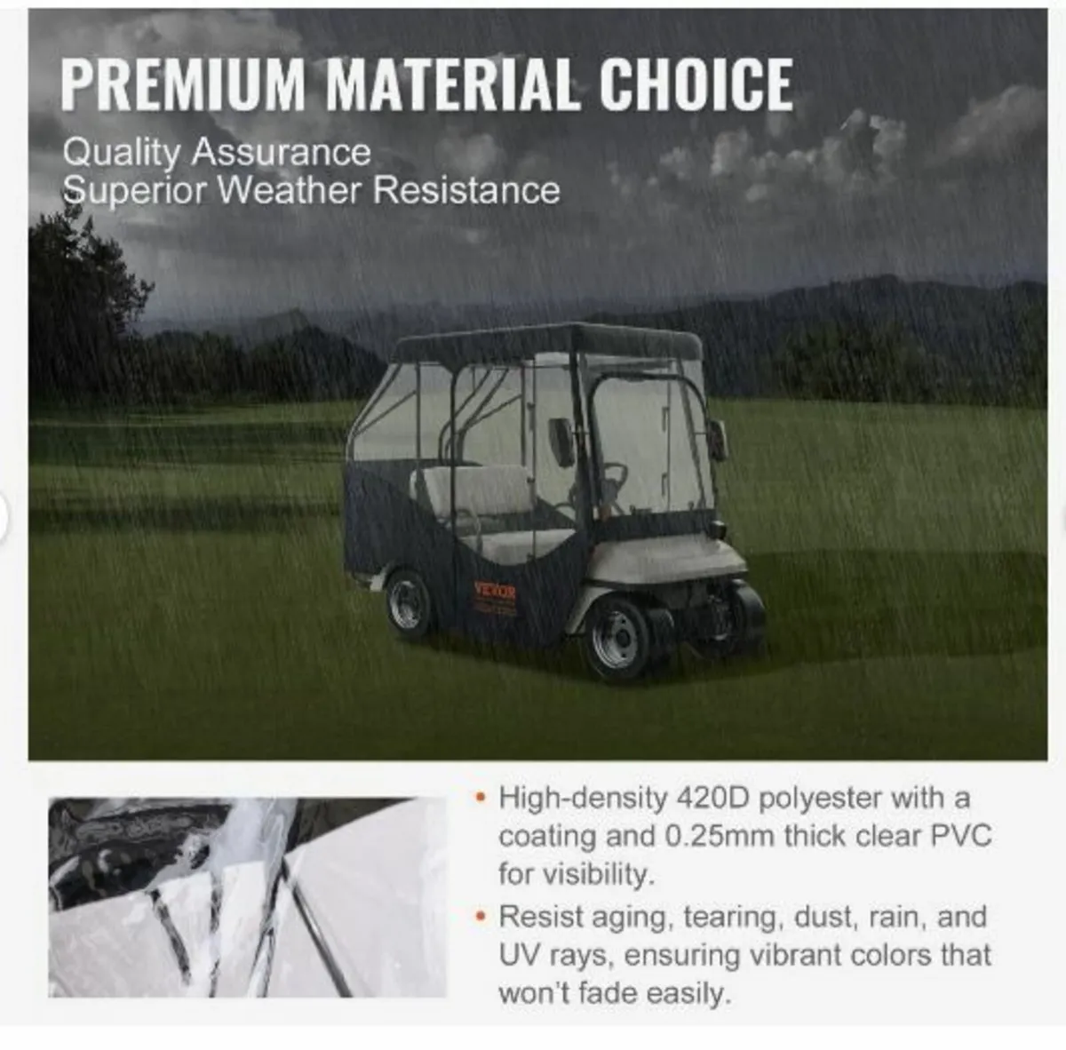 Golf Cart Enclosure, 420D Polyester Driving Enclo - Image 3