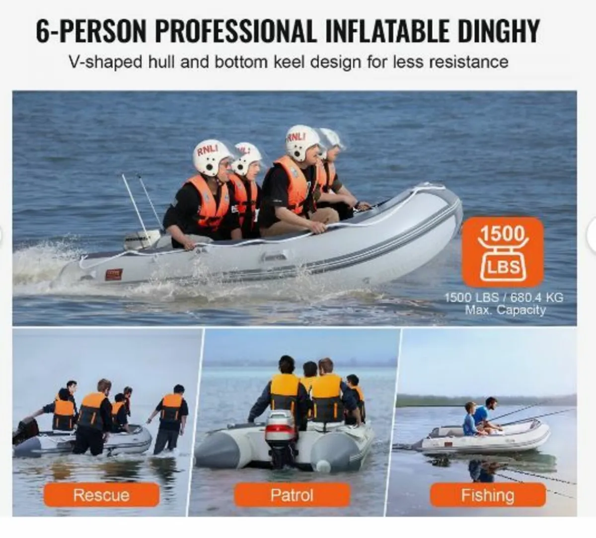 Inflatable Dinghy Boat, 6-Person - Image 3