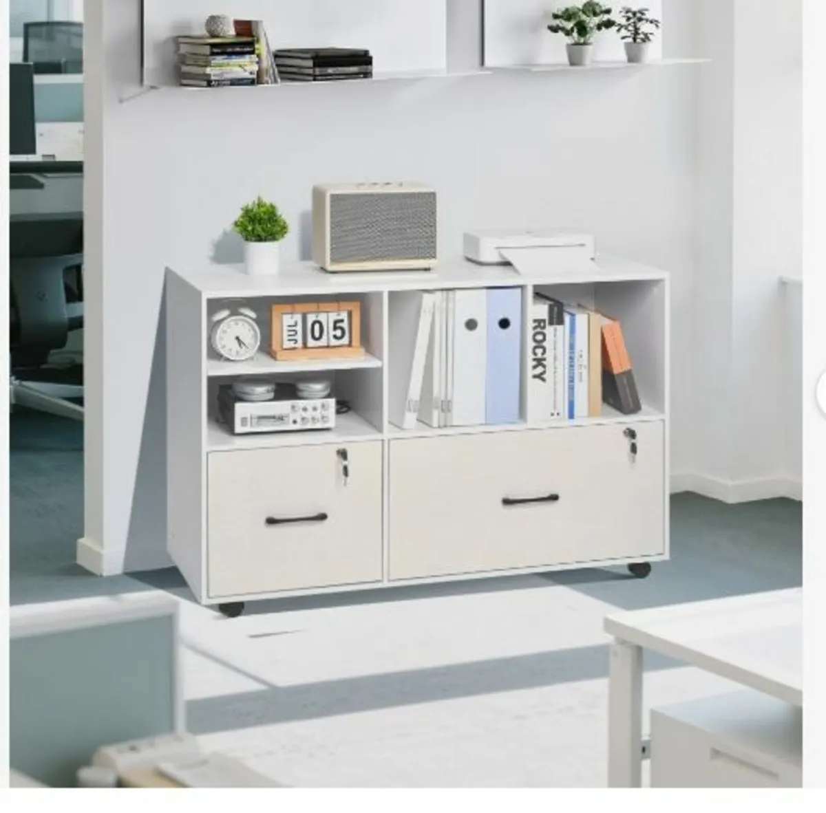 2 Drawer Wooden File Cabinet - Image 2