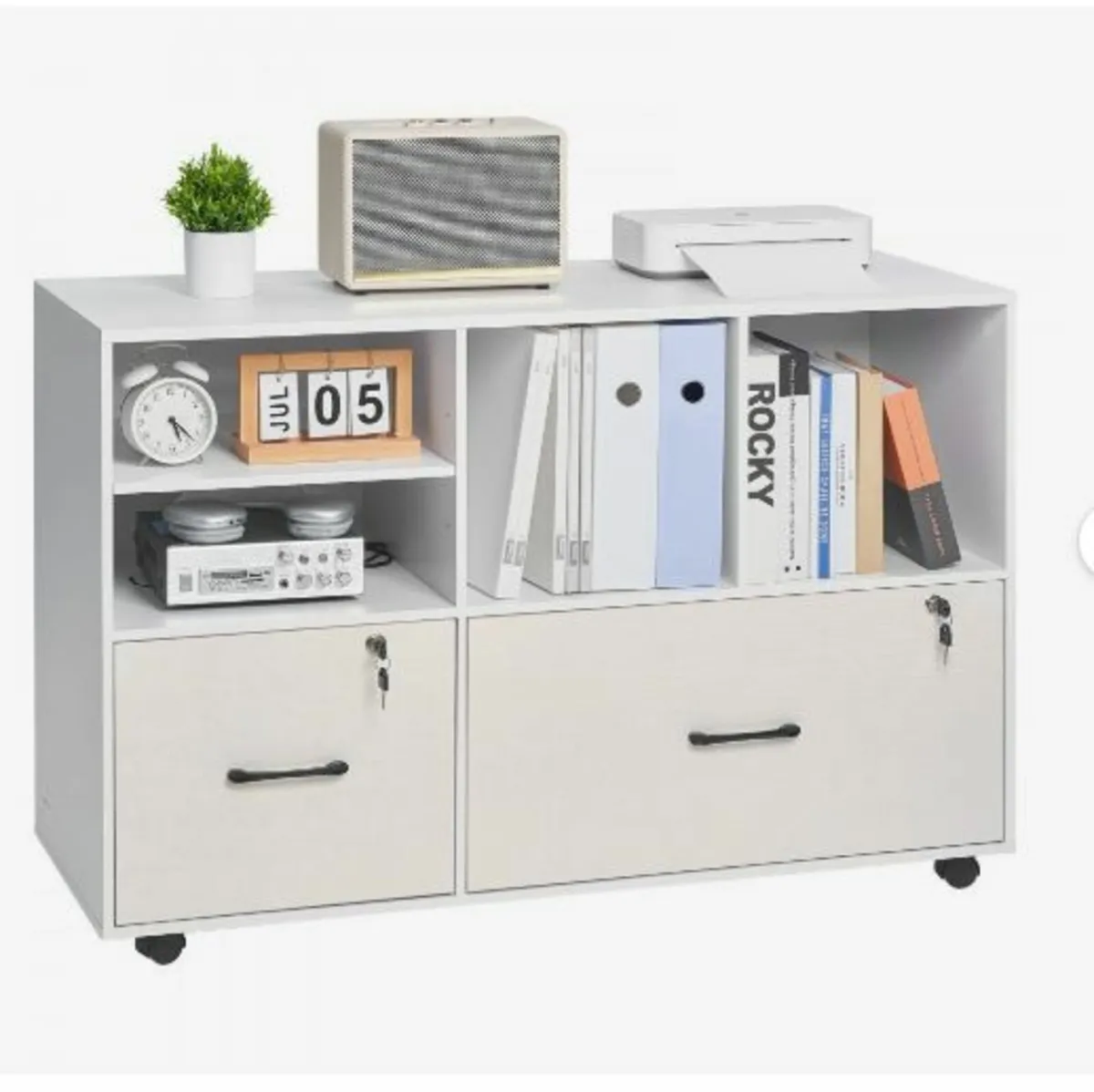 2 Drawer Wooden File Cabinet - Image 1