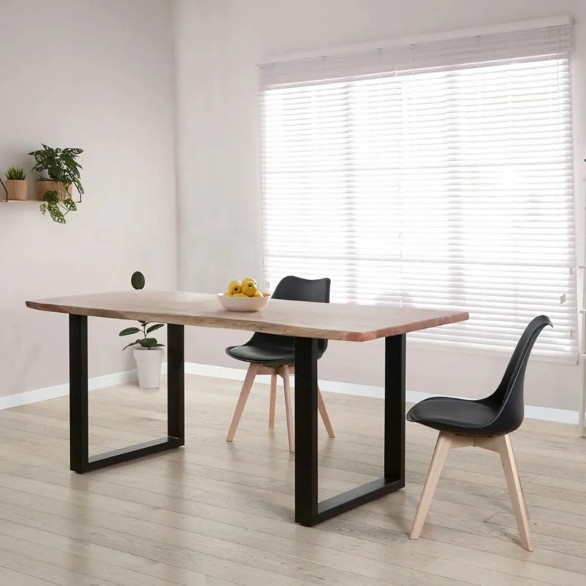 Solid Acacia Wood Dining Table 160 - Rustic - Image 1