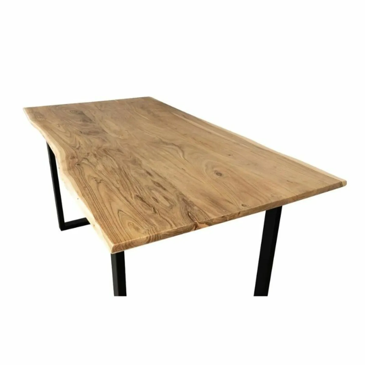 Solid Acacia Wood Dining Table 160 - Rustic - Image 3