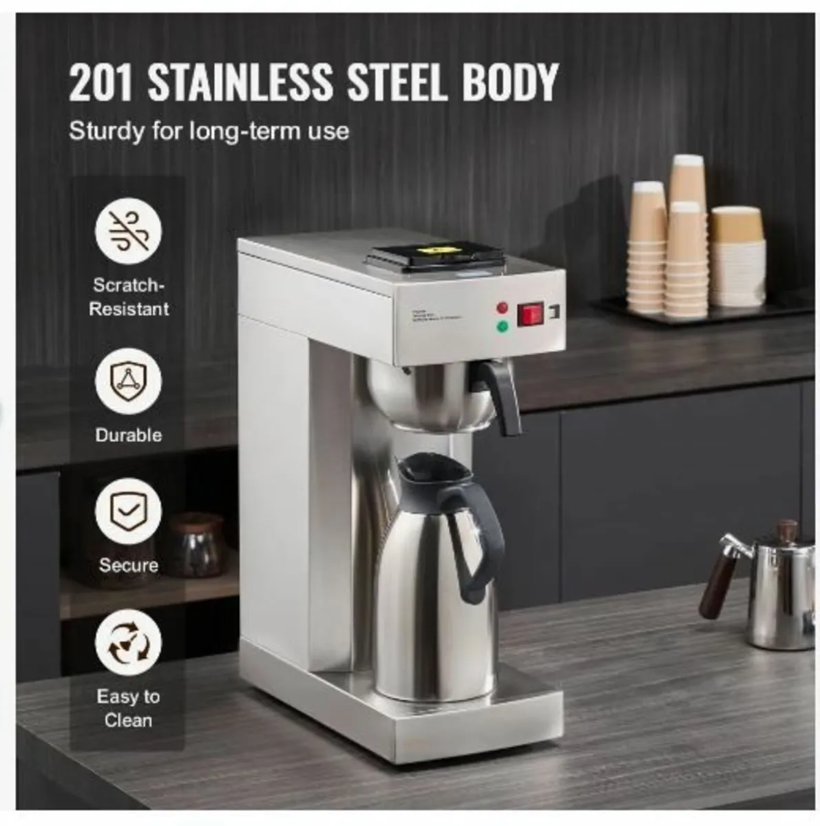 12 Cups Commercial Drip Coffee Maker - Image 2