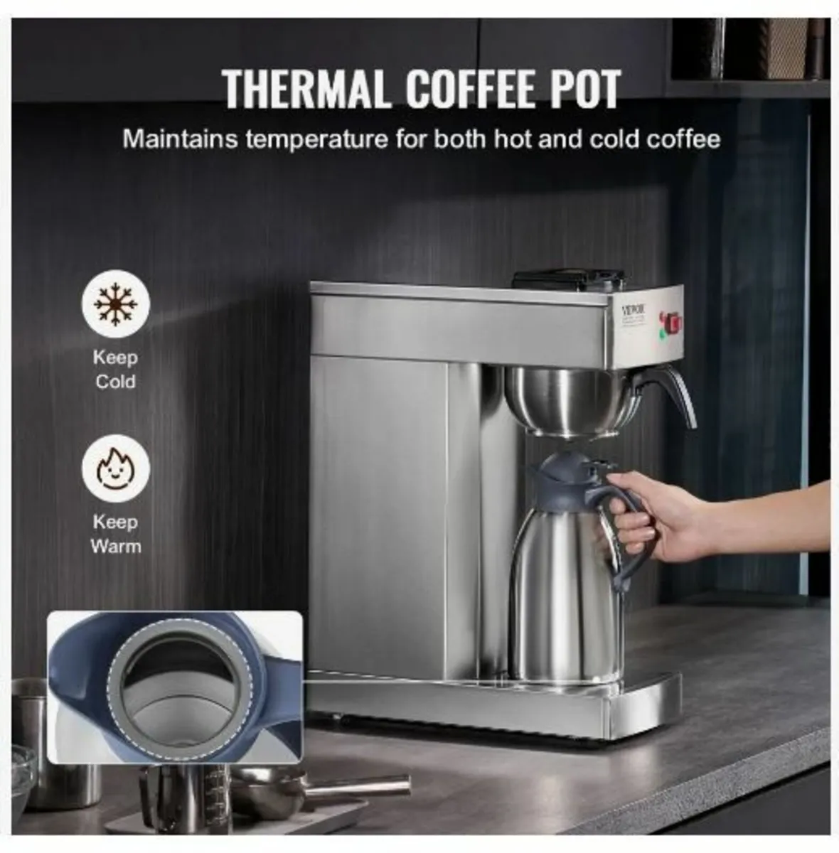 12 Cups Commercial Drip Coffee Maker - Image 4