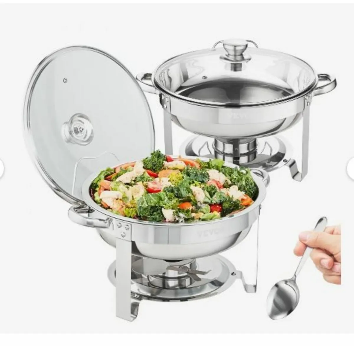 2-Pack Round Chafing Dish Set - Image 1