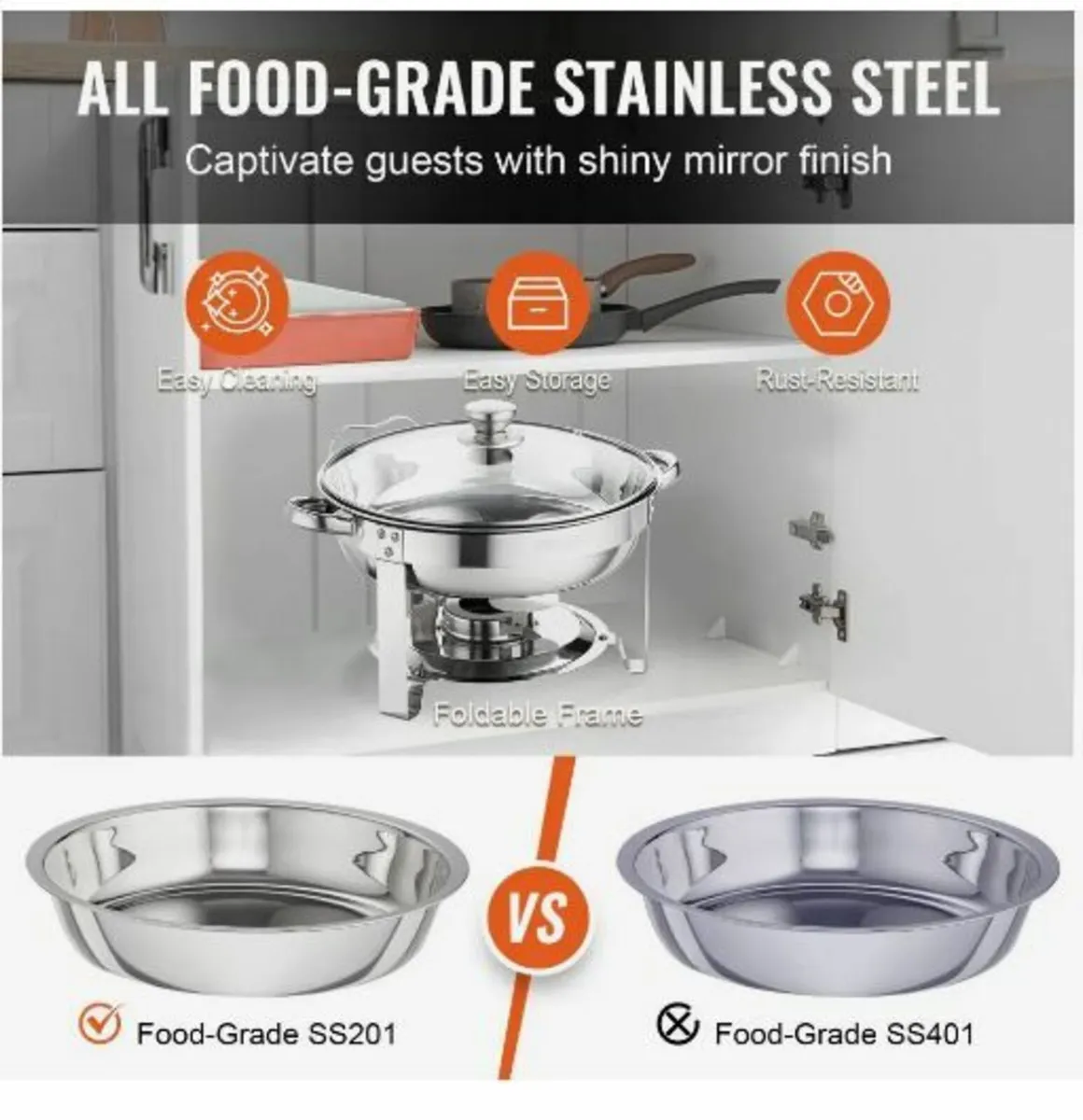 2-Pack Round Chafing Dish Set - Image 3