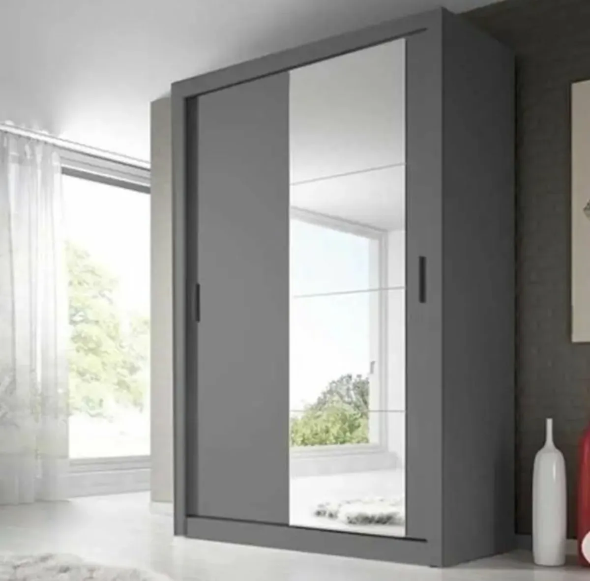 Denmark Sliderobe 1.2m Grey - Image 1