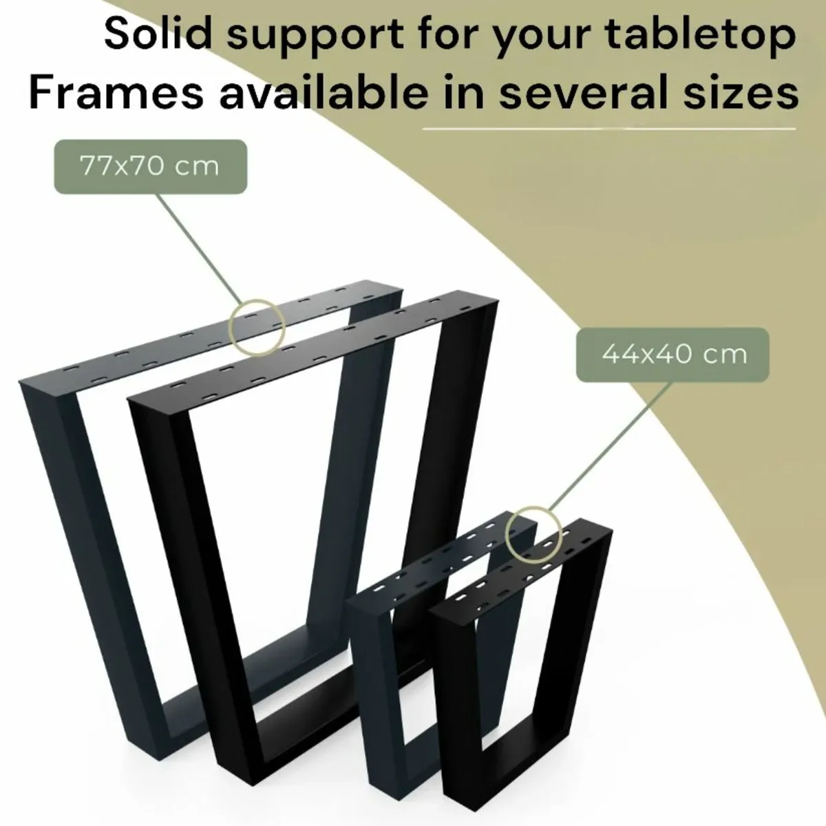 Metal Table Legs Type V Loft Style 44×40 Set of2 - Image 3