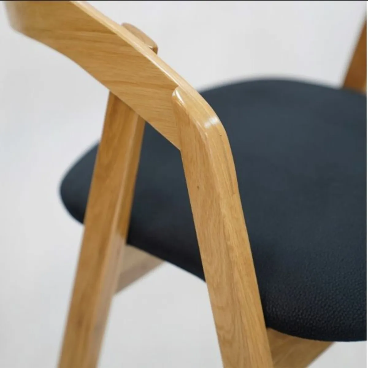 Nordic Oak Bar Stool with Backrest - Image 2