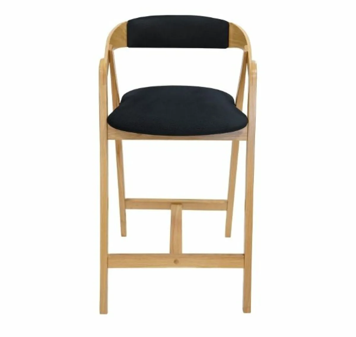 Nordic Oak Bar Stool with Backrest - Image 3