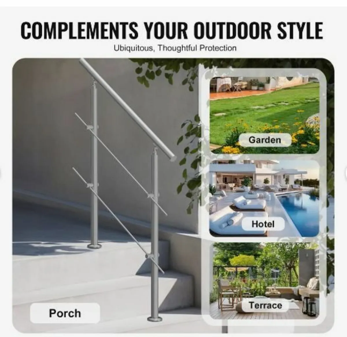 100.1 cm Handrails for Outdoor Steps - Image 2