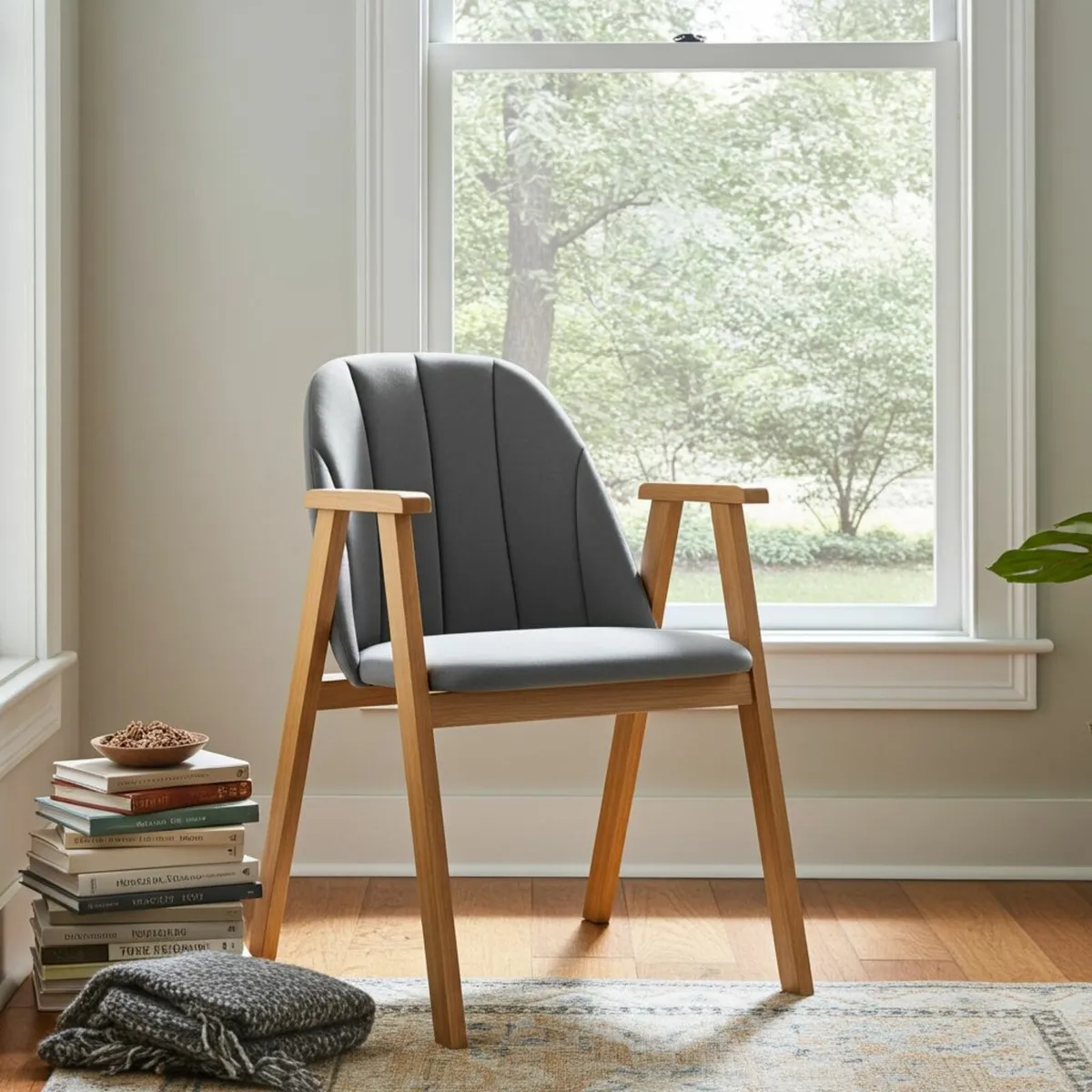 Modern Beech Dining Chair - Image 2