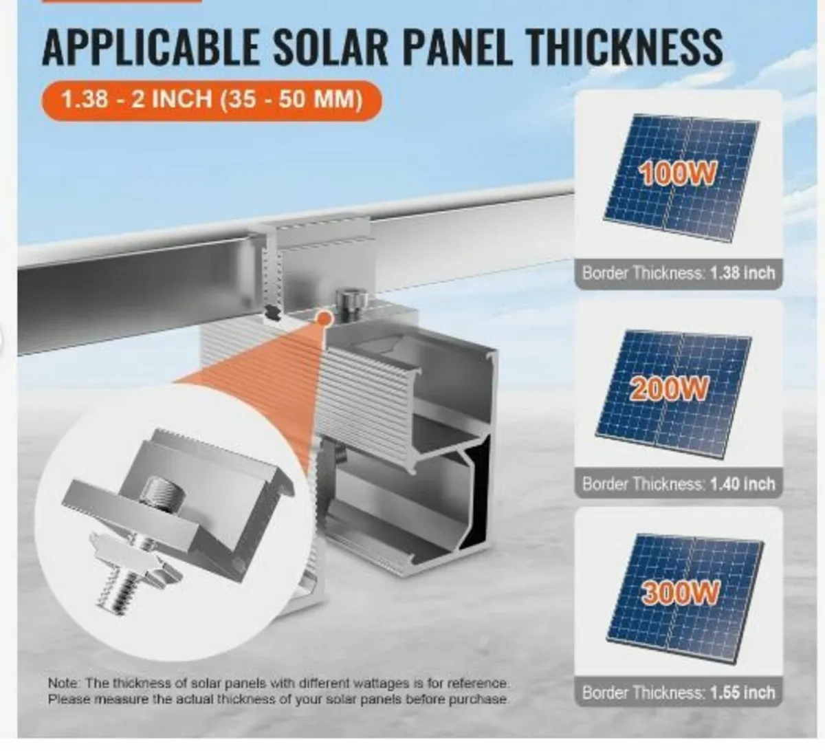 Solar Panel Z Mounting Brackets, 35-50mm - Image 3