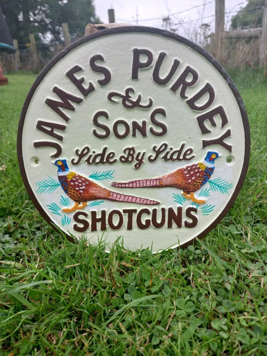 Purdy's Shotguns Cast Iron Sign