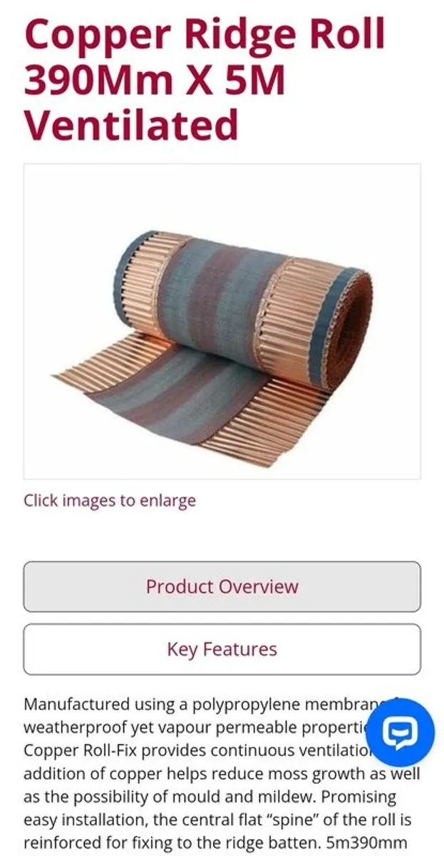 Copper ridge roll (x2) - Image 1