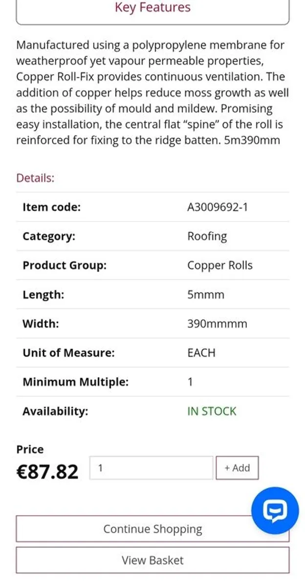 Copper ridge roll (x2) - Image 2