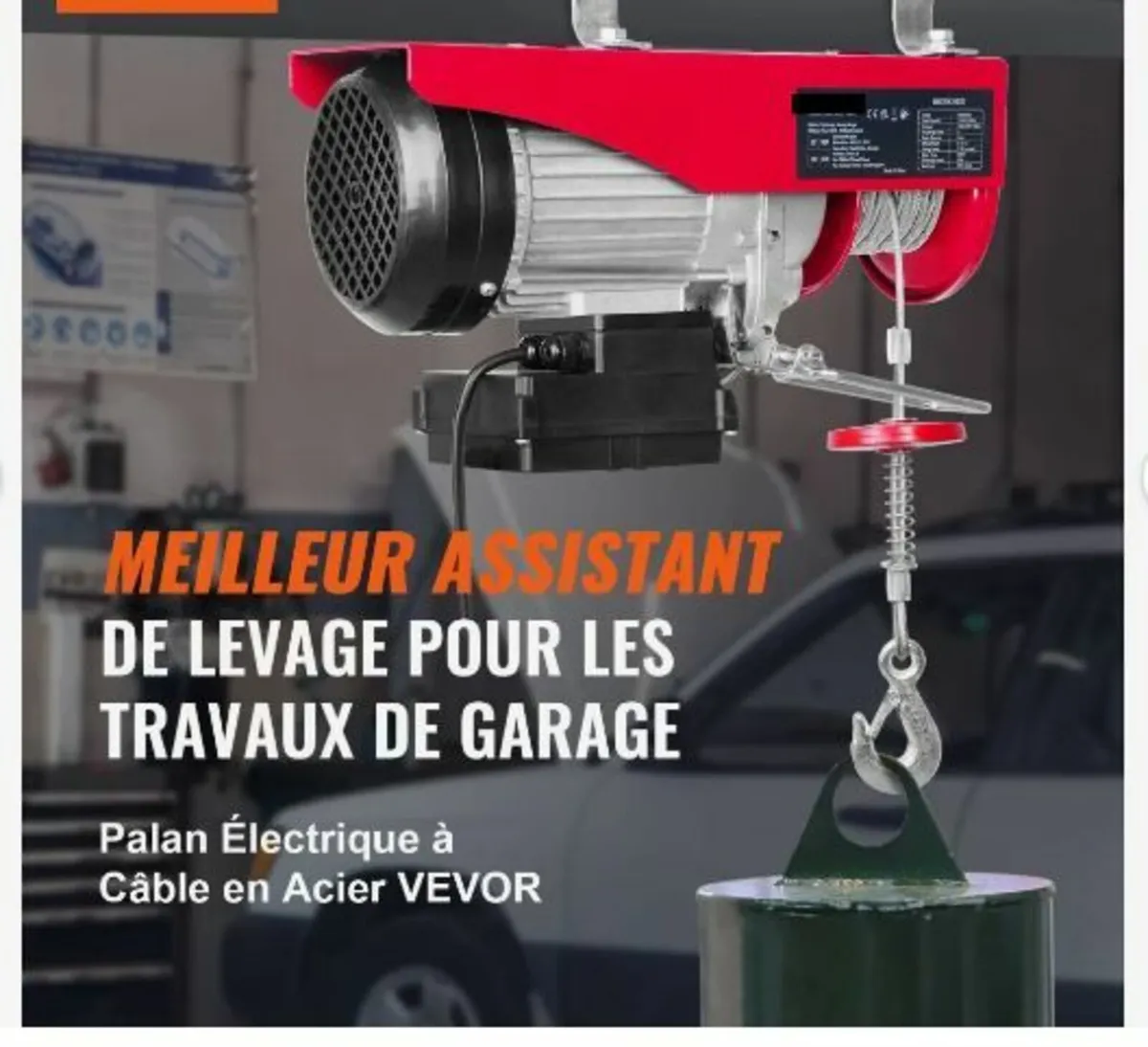 Electric Hoist 2200 lb Electric Winch Wire Rope - Image 2